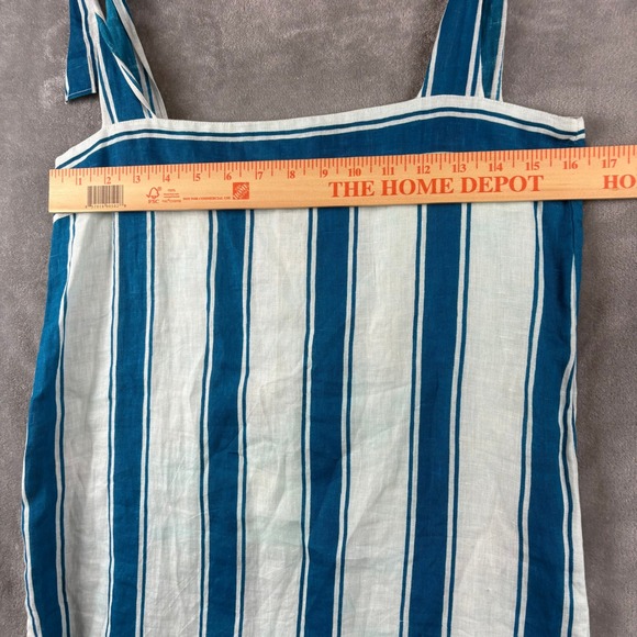 Olivia James The Label Blue White Striped Bow Strap Midi/Maxi Cotton Dress S NWT - Picture 9 of 13